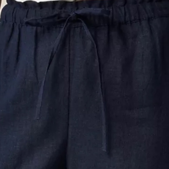 J Crew Navy Blue Soleil Linen Pants / NWT - Size Tall M - Picture 3 of 4